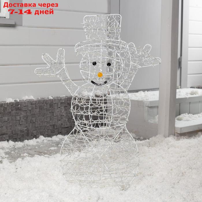 Фигура светодиодная "Радостный снеговик" 90х65 см, 100 LED, 31V, БЕЛЫЙ - фото 2 - id-p209292310