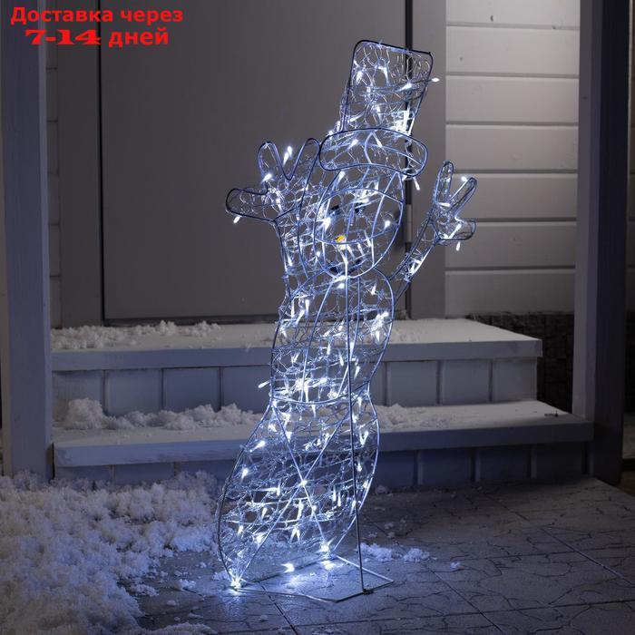 Фигура светодиодная "Радостный снеговик" 90х65 см, 100 LED, 31V, БЕЛЫЙ - фото 3 - id-p209292310