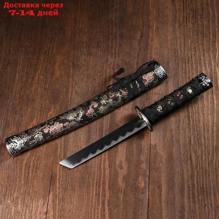Сувенирное оружие "Катана", с подставкой, чёрные ножны с узорами в виде дракона, 47 см - фото 8 - id-p209303455