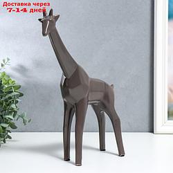 Сувенир керамика "Жираф" матовый шоколад 30х7,5х24 см