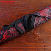 Сувенирное оружие "Катана на подставке", чёрные ножны с красным узором, 70см, фото 5