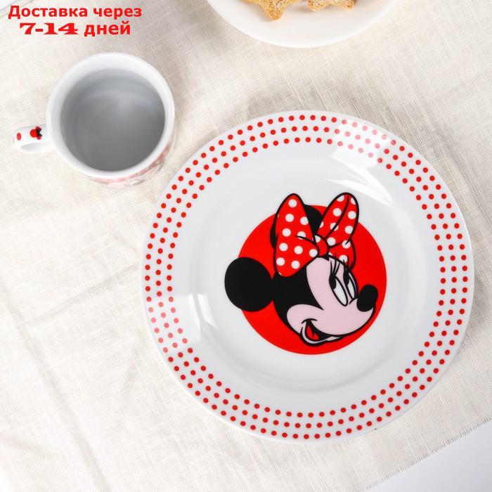 Набор посуды "Минни", 4 предмета: тарелка Ø 16,5 см, миска Ø 14 см, кружка 250 мл, коврик в подарочной - фото 4 - id-p209300523