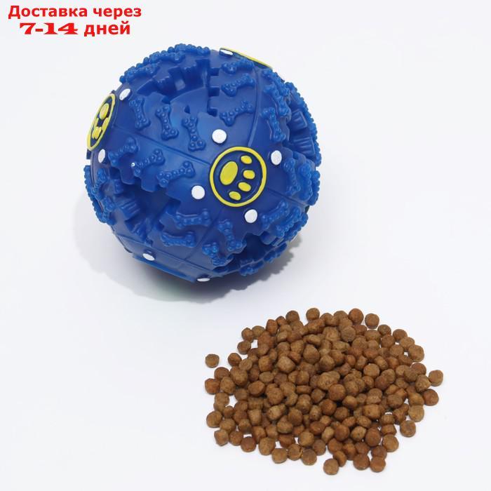 Квакающий мяч для собак большой, жёсткий, 9,5 см, тёмно-синий - фото 2 - id-p209297551
