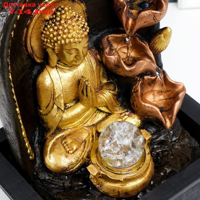 Фонтан настольный от сети "Верховный Будда у фонтана" золото 35х25х20 см - фото 5 - id-p209303484
