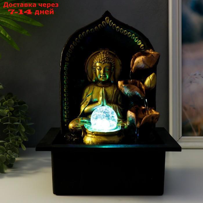 Фонтан настольный от сети "Верховный Будда у фонтана" золото 35х25х20 см - фото 7 - id-p209303484