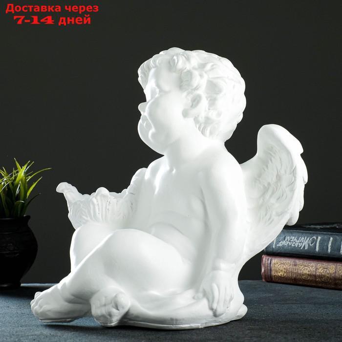 Подсвечник "Ангел сидя в руке"белый, 26х21х30см - фото 3 - id-p209294606