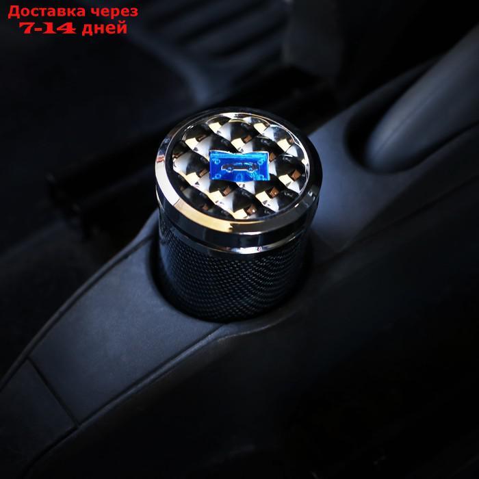 Пепельница для авто в подстаканник с подсветкой, карбон 5D, черный - фото 2 - id-p209295602