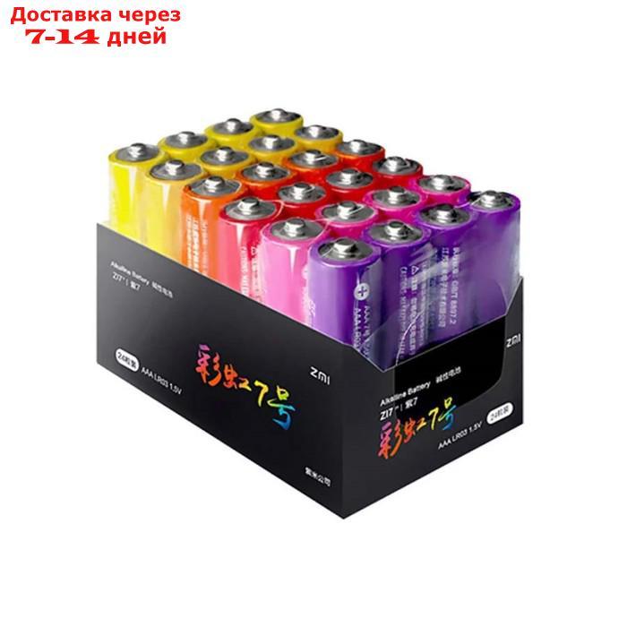 Батарейка алкалиновая Xiaomi ZMI Rainbow Zi7, AАA, LR03-24BOX, 1.5 В, 24 шт. - фото 1 - id-p209300553