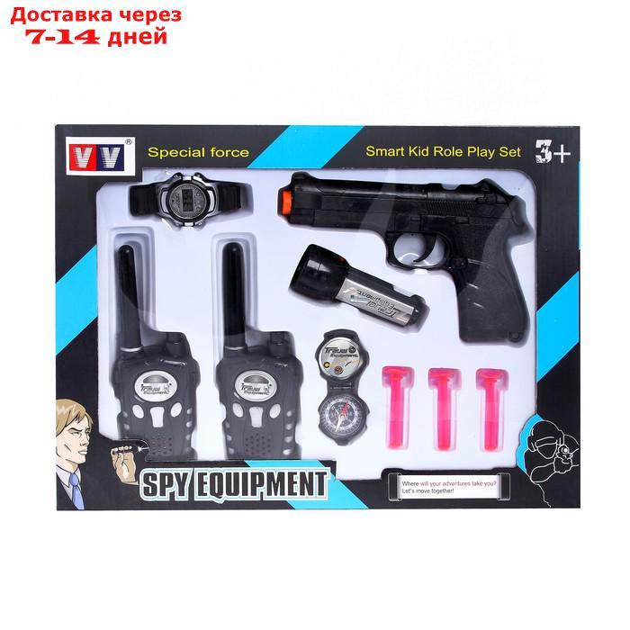Набор шпиона "Спецагент": 2 рации, пистолет, часы, фонарик, компас - фото 4 - id-p209295620