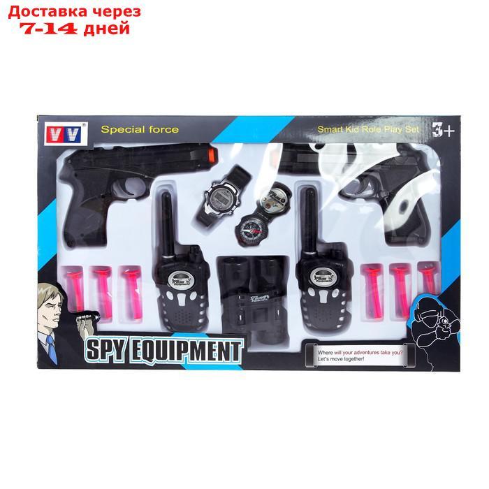Игровой набор шпиона "Двойной агент": 2 пистолета, 2 рации, часы, компас, бинокль - фото 4 - id-p209295621