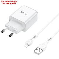 Сетевое зарядное устройство Hoco N2, 1хUSB, 2 А, кабель Lightning, 1 м, белое