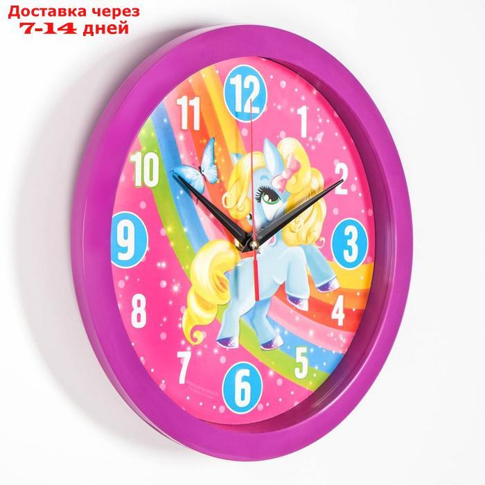 Часы настенные "Пони" обод фиолетовый, 28х28 - фото 2 - id-p209301553
