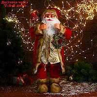 Дед Мороз "В золотом кафтане, с венком" 30х60 см