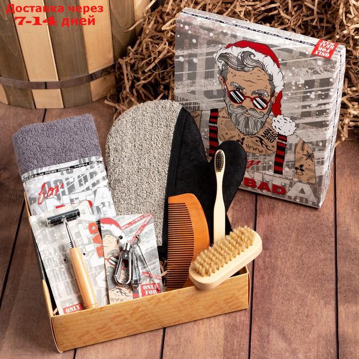 Набор подарочный "Bad Santa" полотенце и аксессуары (7 предметов) - фото 3 - id-p209292413