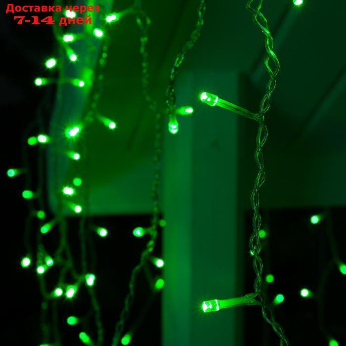 Гирлянда "Бахрома" 4 х 0.6 м , IP44, прозрачная нить, 180 LED, свечение зелёное, 8 режимов, 220 В - фото 3 - id-p209301605