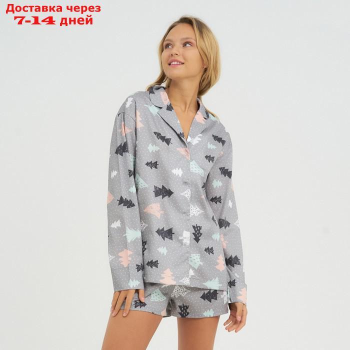 Пижама (рубашка, шорты) женская KAFTAN "Елки", р. 48-50 - фото 1 - id-p209292481