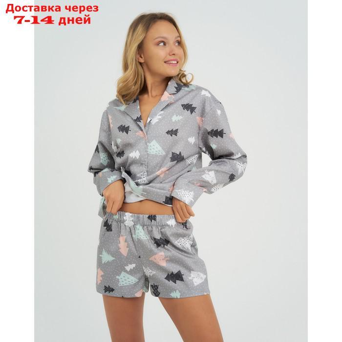 Пижама (рубашка, шорты) женская KAFTAN "Елки", р. 48-50 - фото 6 - id-p209292481