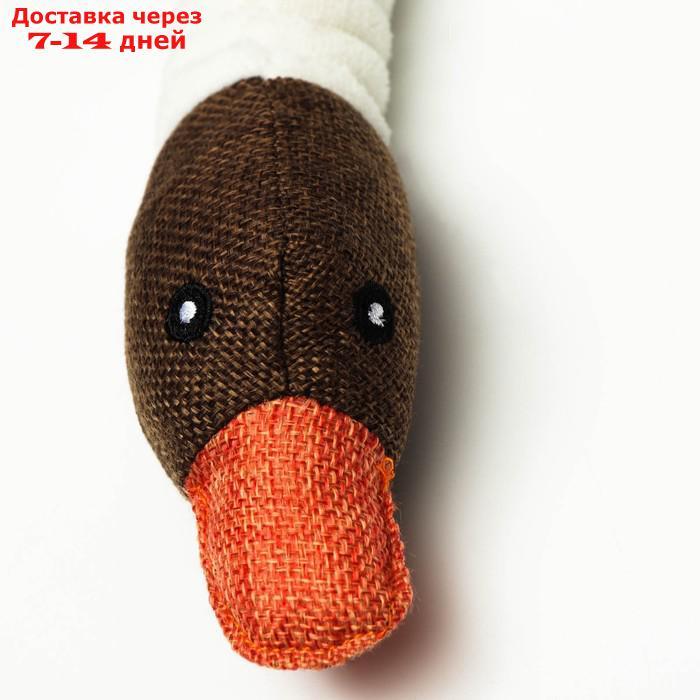 Игрушка текстильная "Утка" с пищалкой, 31 см, коричневая - фото 2 - id-p209300687