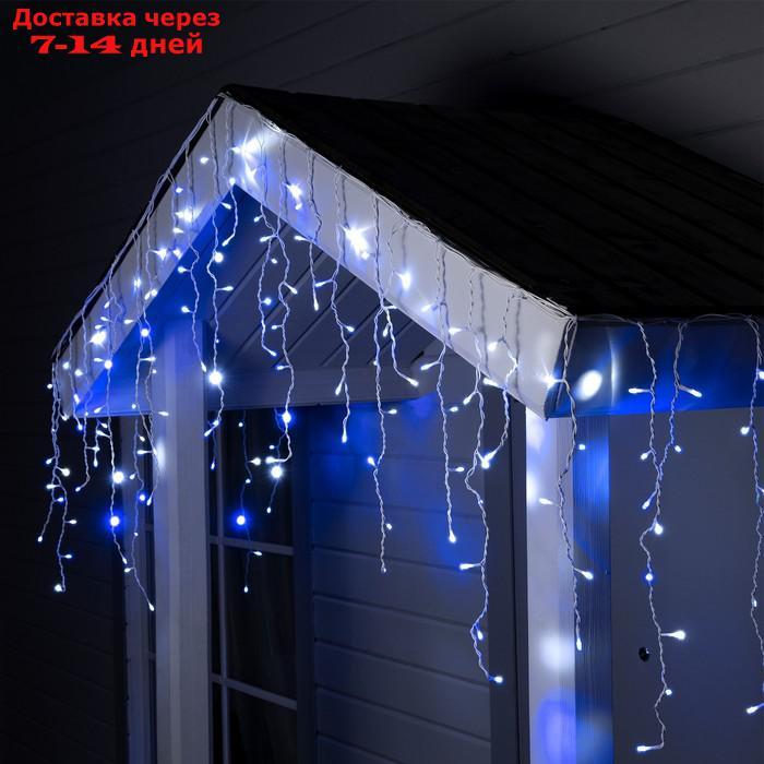 Гирлянда "Бахрома" уличная, УМС, 3 х 0.6 м, 3W LED-160-220V, нить белая, свечение бело-синее - фото 1 - id-p209296751