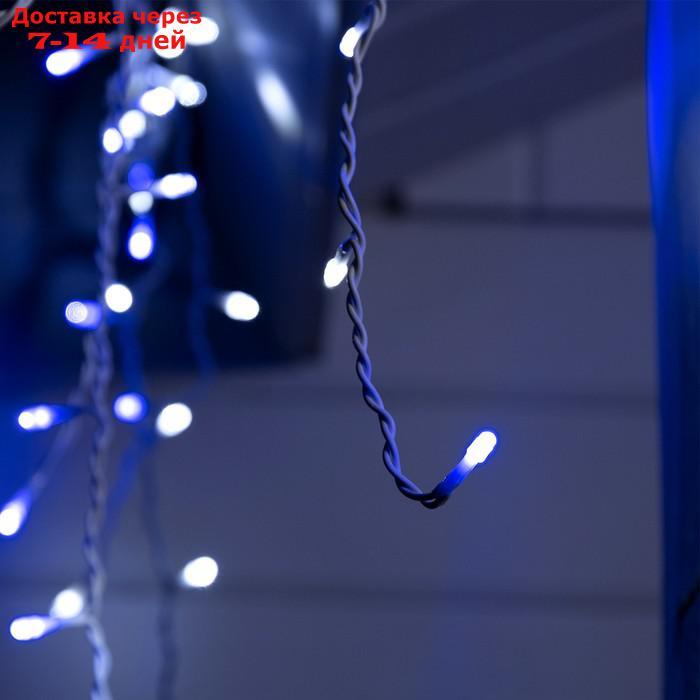 Гирлянда "Бахрома" уличная, УМС, 3 х 0.6 м, 3W LED-160-220V, нить белая, свечение бело-синее - фото 3 - id-p209296751