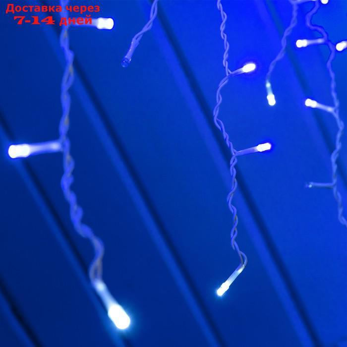 Гирлянда "Бахрома" 3 х 0.6 м , IP44, УМС, белая нить, 160 LED, свечение синее, мерцание белым, 220 В - фото 3 - id-p209296753