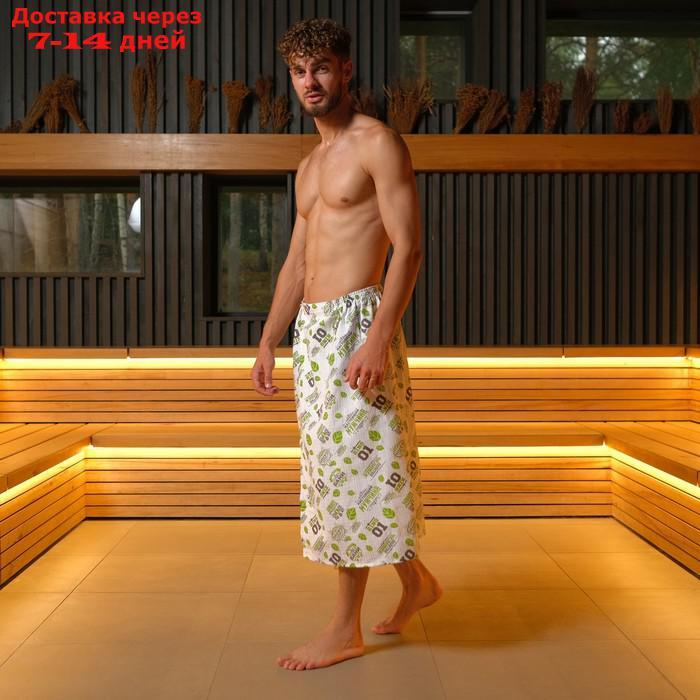 Полотенце для бани "Герой бани" мужской килт, 75х150 см, 100% хл, вафельное полотно - фото 2 - id-p209298746