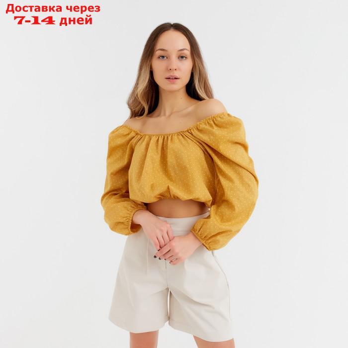 Топ женский MINAKU: Cotton collection цвет горчица, р-р 46 - фото 2 - id-p209303685