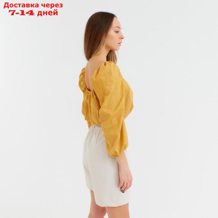 Топ женский MINAKU: Cotton collection цвет горчица, р-р 46 - фото 3 - id-p209303685