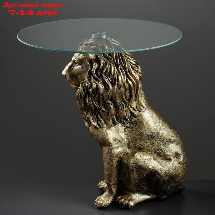 Подставка - стол "Лев сидя", бронза 57см ПОЛИСТОУН - фото 3 - id-p209290063