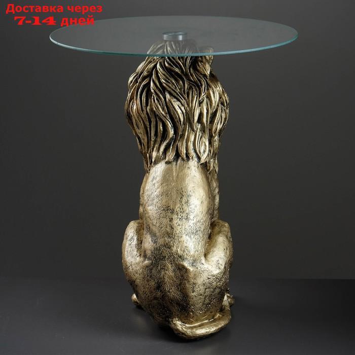 Подставка - стол "Лев сидя", бронза 57см ПОЛИСТОУН - фото 4 - id-p209290063
