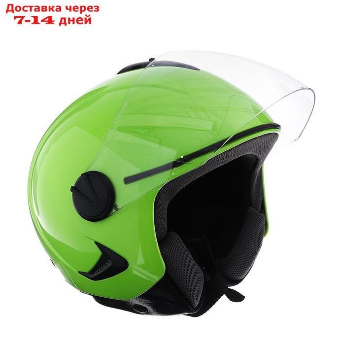 Шлем открытый с визором, зеленый, размер XL, OF635
