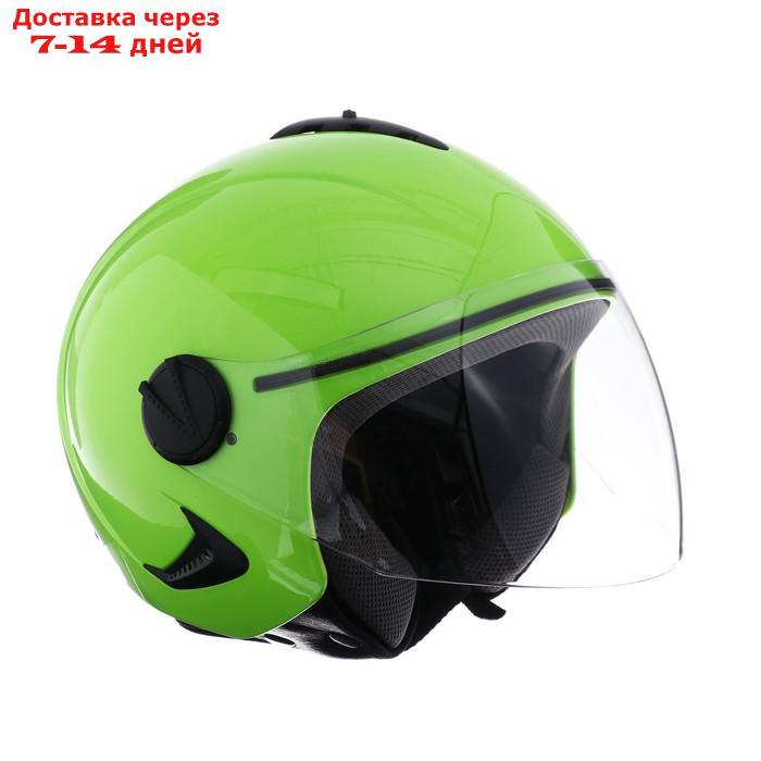 Шлем открытый с визором, зеленый, размер XL, OF635 - фото 4 - id-p209299768