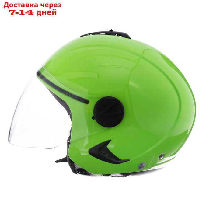 Шлем открытый с визором, зеленый, размер XL, OF635 - фото 6 - id-p209299768