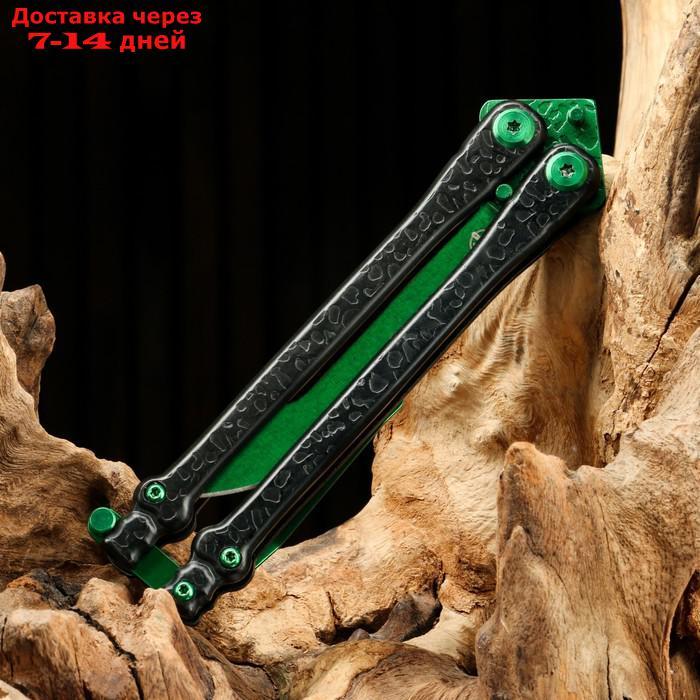 Нож-бабочка "Богомол" зеленый - фото 2 - id-p209297769