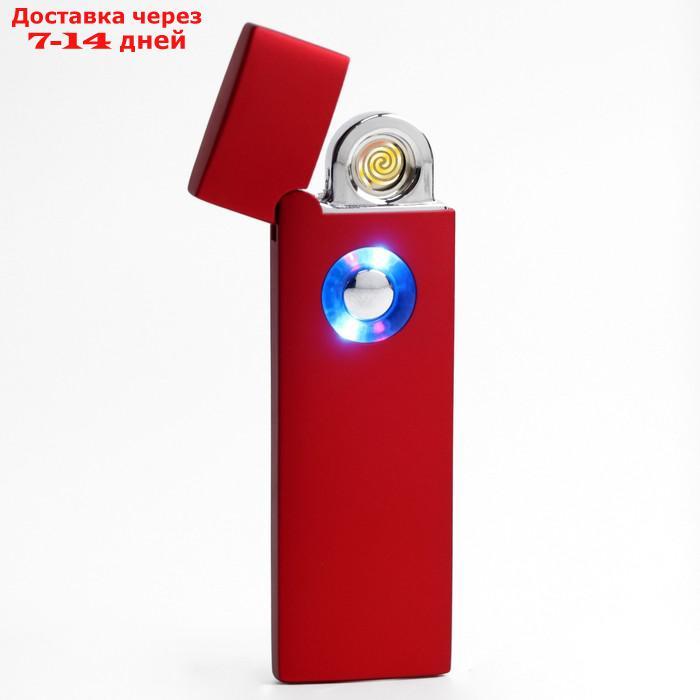 Зажигалка электронная в подарочной коробке, USB, спираль, красная, 2.5х8 см - фото 2 - id-p209291620