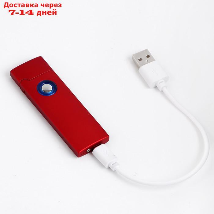 Зажигалка электронная в подарочной коробке, USB, спираль, красная, 2.5х8 см - фото 3 - id-p209291620