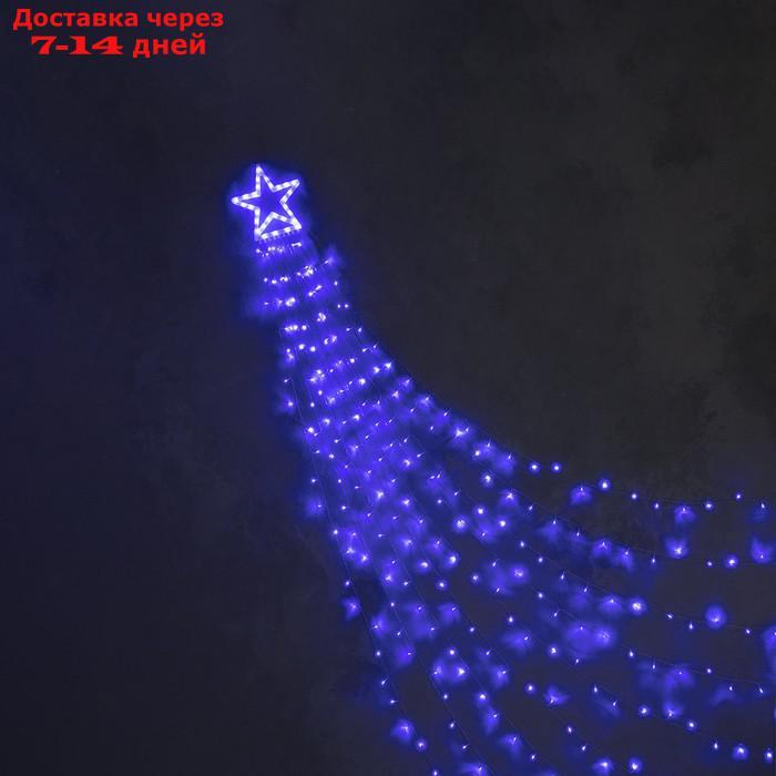 Новогоднее украшение Волшебная звезда, 3.5 м, 317 LED, 9 нитей, СИНИЙ - фото 4 - id-p209304731