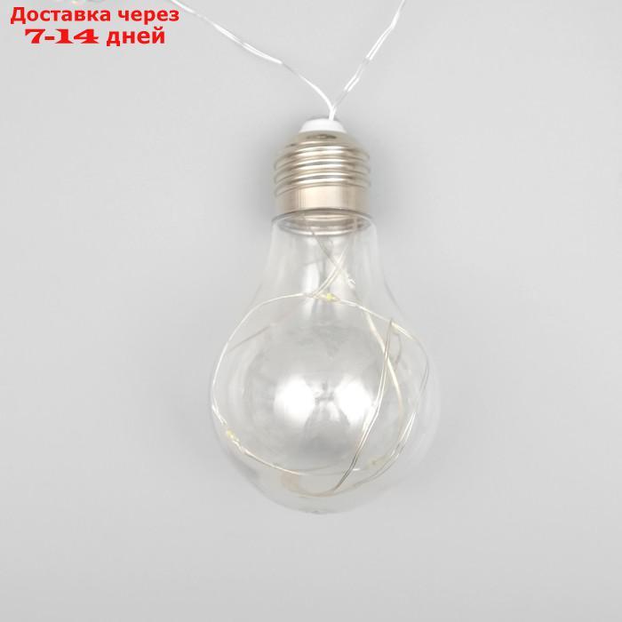 Гирлянда "Нить" с насадками "Лампочки" 3 м, 10 пластиковых лампочек, LED-100-12V, нить прозрачная, свечение - фото 7 - id-p209300792