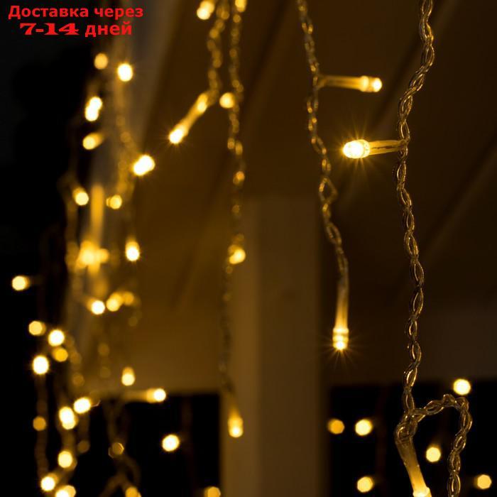 Гирлянда "Бахрома" 3 х 0.6 м , IP44, прозрачная нить, 160 LED, свечение тёплое белое, 220 В - фото 2 - id-p209295852