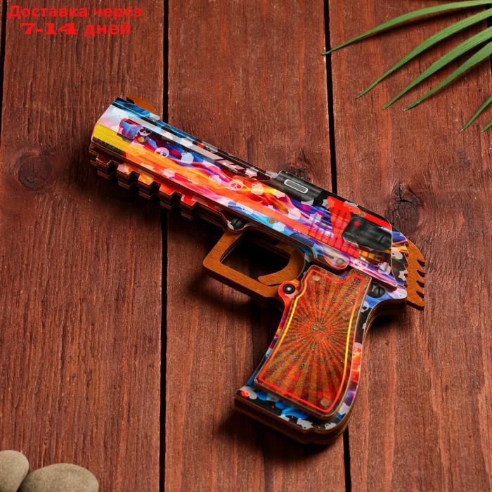 Сувенир деревянный "Пистолет-резинкострел" разноцветный - фото 3 - id-p209299814