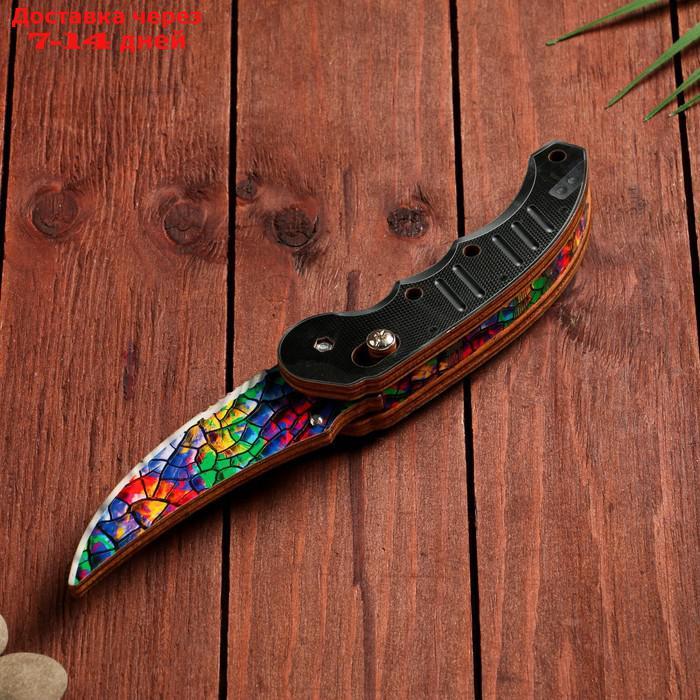 Сувенир деревянный "Ножик раскладной" разноцветный витраж - фото 2 - id-p209299820