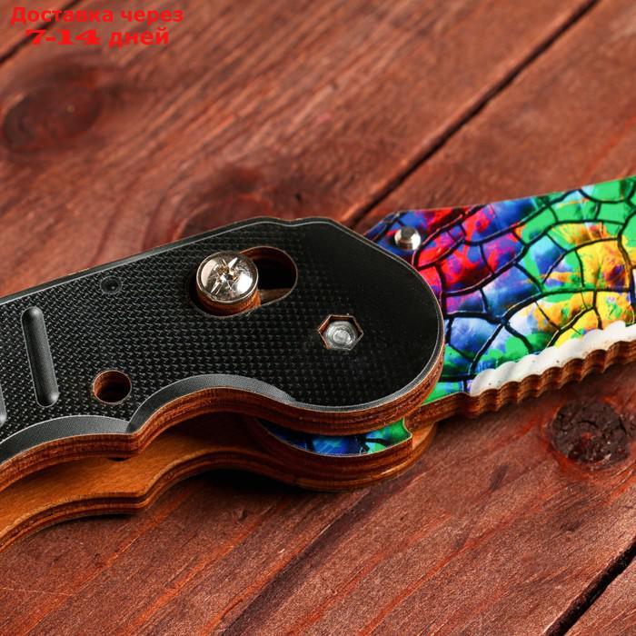 Сувенир деревянный "Ножик раскладной" разноцветный витраж - фото 5 - id-p209299820