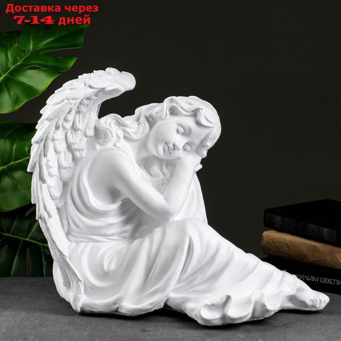 Фигура "Ангел девушка сидя" большая, белый 28х45х37см - фото 1 - id-p209290258