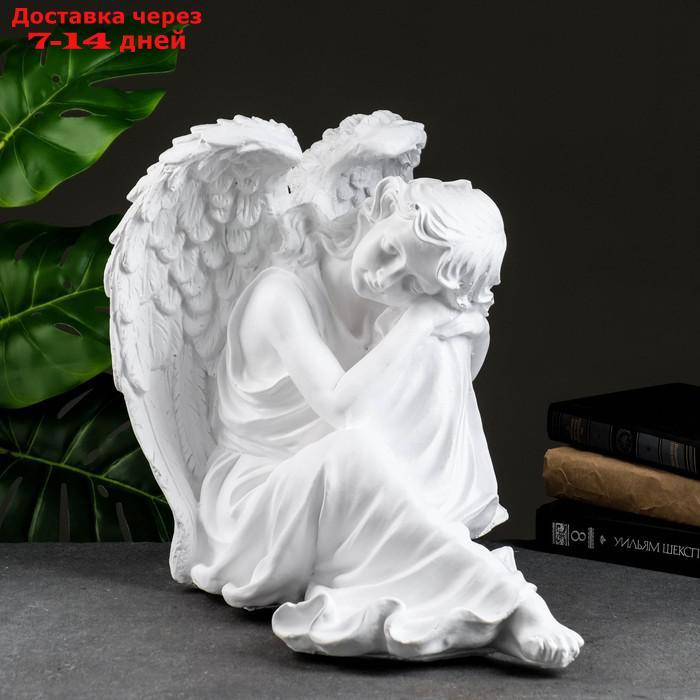 Фигура "Ангел девушка сидя" большая, белый 28х45х37см - фото 4 - id-p209290258