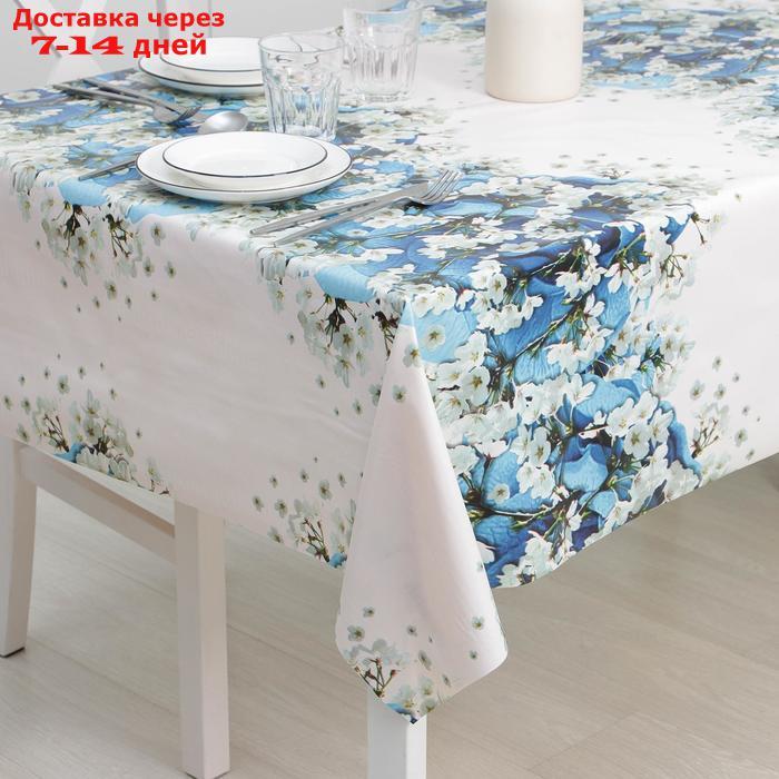 Клеенка столовая на ткани (рулон 20 метров), ширина 137 см "Синие розы" - фото 2 - id-p209291712