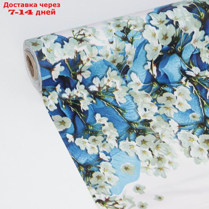Клеенка столовая на ткани (рулон 20 метров), ширина 137 см "Синие розы" - фото 5 - id-p209291712