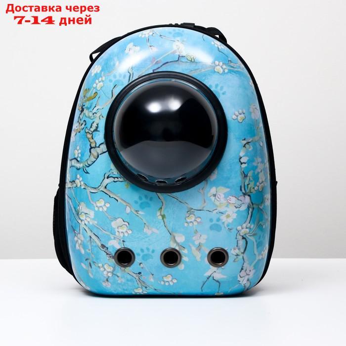 Рюкзак для переноски животных с окном для обзора "Лапки", 32 х 25 х 42 см, голубой - фото 2 - id-p209294927