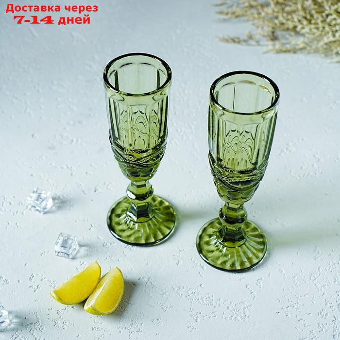 Набор бокалов для шампанского Magistro "Ла-Манш", 160 мл, 7×20 см, 2 шт, цвет зелёный - фото 10 - id-p209295916