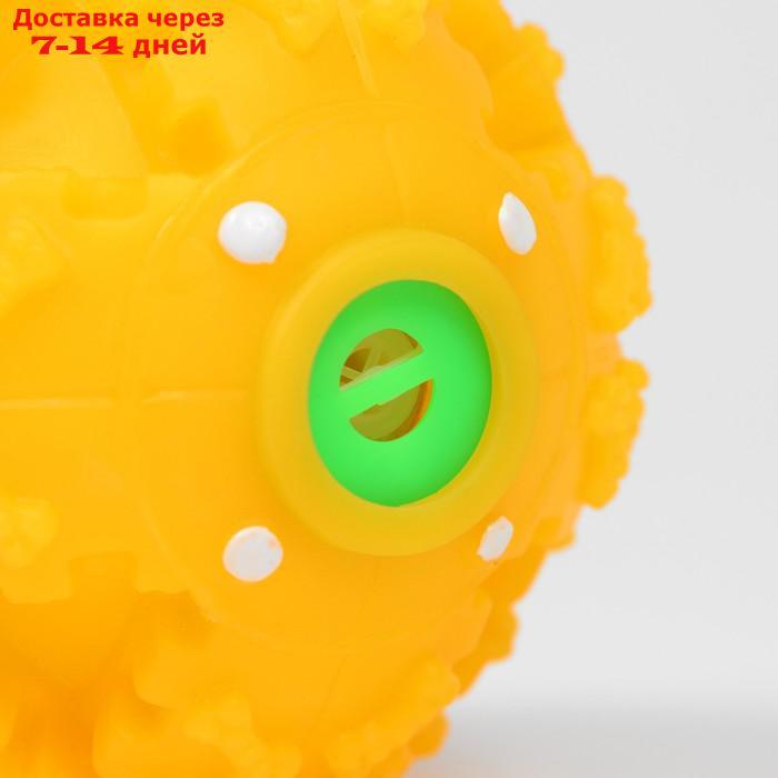 Квакающий мяч для собак большой, жёсткий, 9,5 см, жёлтый - фото 7 - id-p209298893