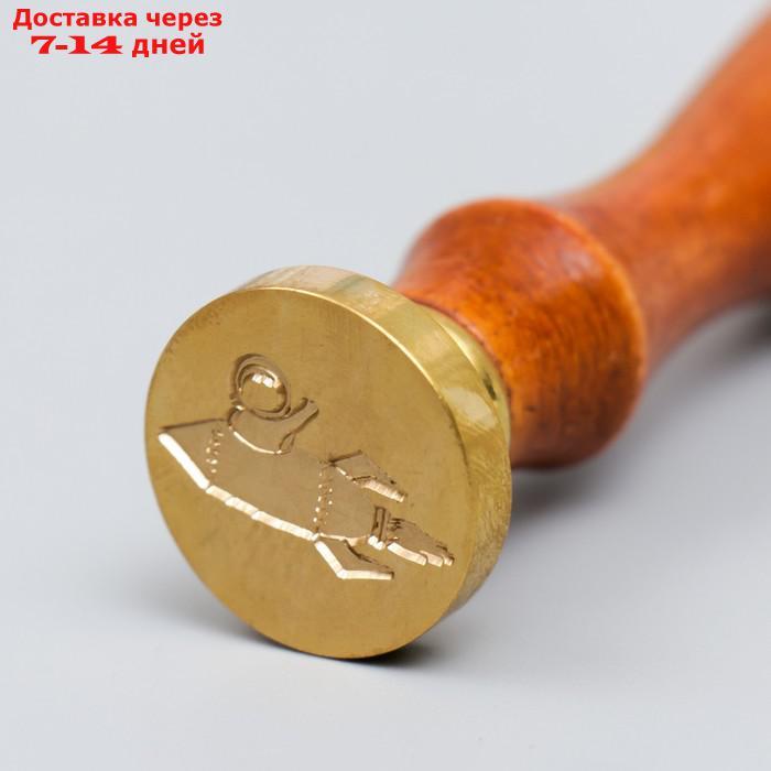 Печать для сургуча с деревянной ручкой "Космонавт и ракета" 9х2,5х2,5 см - фото 4 - id-p209305885